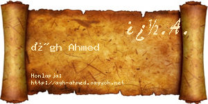 Ágh Ahmed névjegykártya